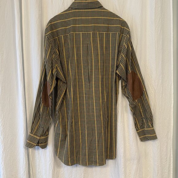 King Ranch - Quilted Shoulder & Elbows Mens L Plaid Shooting Dress Shirt NWOT - Picture 4 of 9